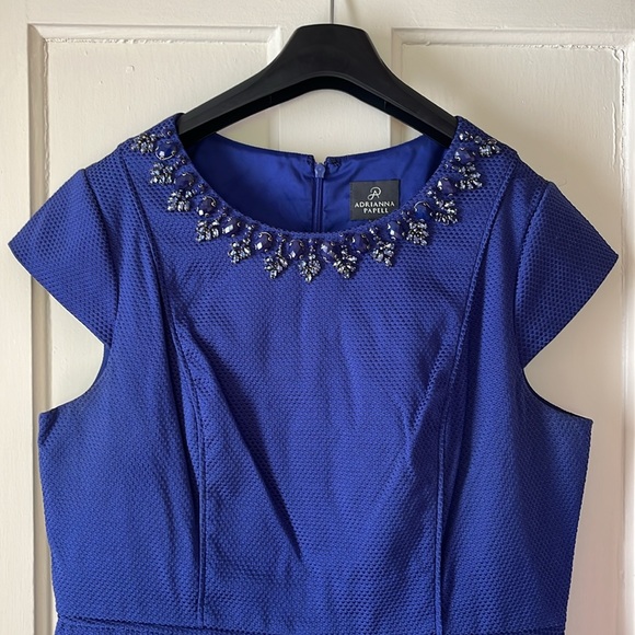 ADRIANNA PAPELL Royal blue dress - size 16 - Picture 2 of 8